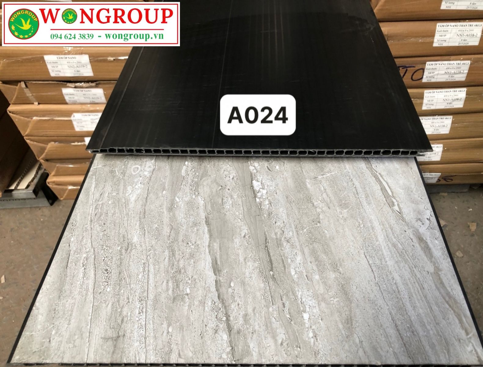 Tấm ốp tường - Ốp trần Nano than tre A024