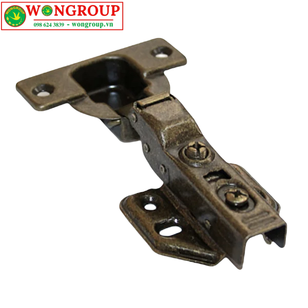 Bản lề giảm chấn màu đồng cổ loại thẳng cup 40mm