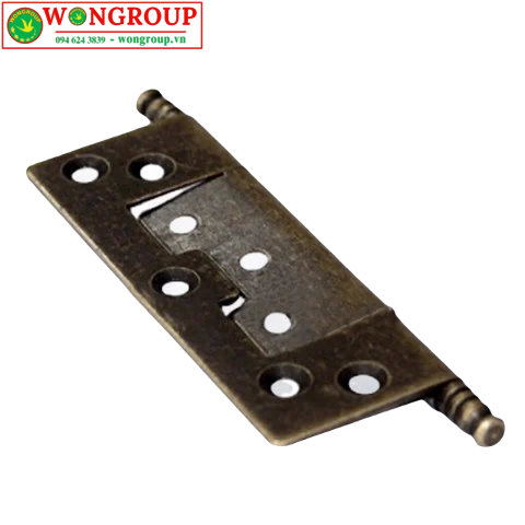 Bản lề lá một chiều màu giả cổ dài 63mm, hai đầu tiện tròn