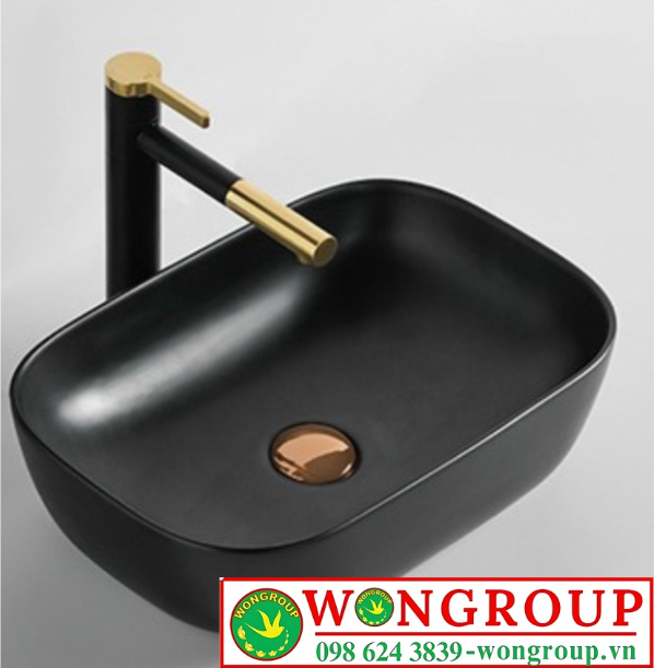 Chậu Lavabo Đặt Bàn Màu Đen Cao Cấp WonGroup NV-435D
