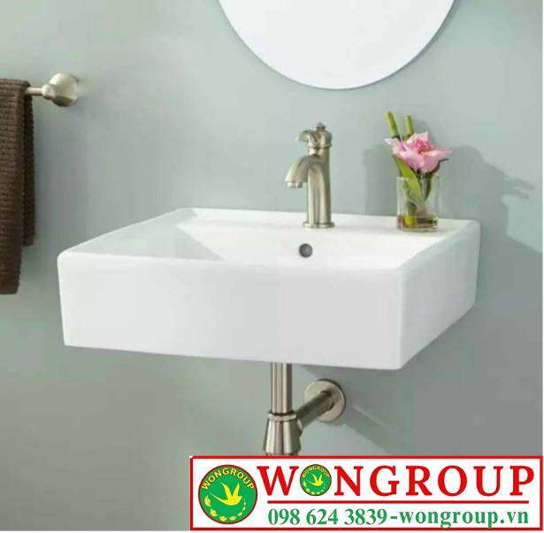 Chậu Lavabo Vuông Treo Tường Cao Cấp WonGroup NV-400L