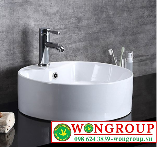 Chậu lavabo tròn đặt bàn WonGroup NV-401