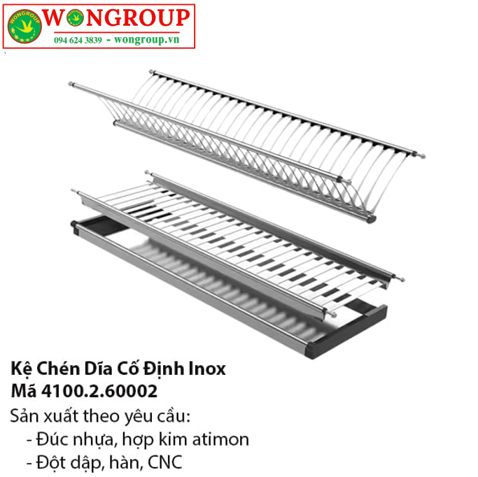 Kệ Chén Dĩa Inox Cố Định Cho Tủ Bếp Trên