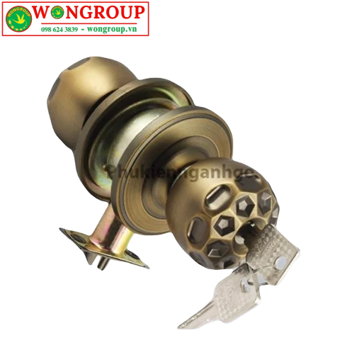 Khóa cửa núm tròn màu đồng cổ điển