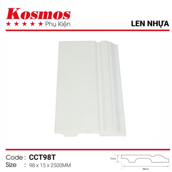 Len chân tường màu trắng cao 9.8cm CCT98T