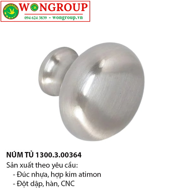 Núm tay nắm tủ loại 30mm, màu statin bạc HD0212