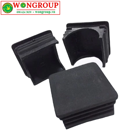 Nút nhựa vuông 40x40mm, lỗ khoét, màu đen