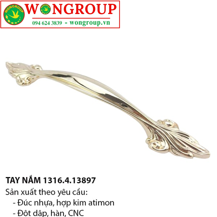Tay nắm màu vàng bóng 13897