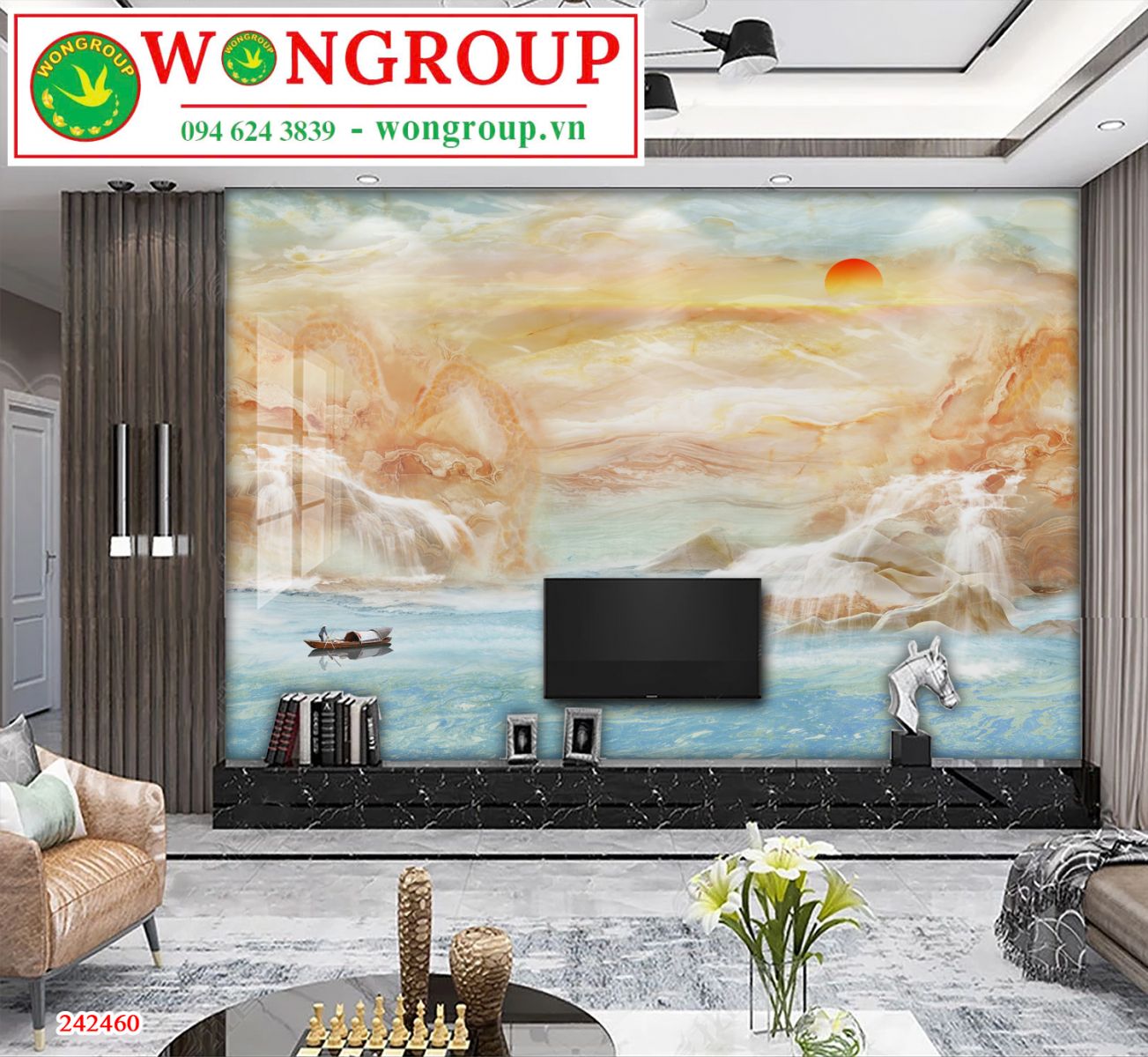 Tranh Vân Đá Phong Cảnh Sơn Thuỷ MS242