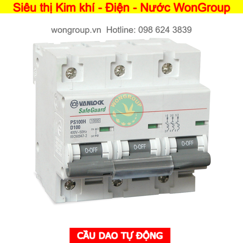 Cầu dao tự động MCB PS100H - 3 Cực