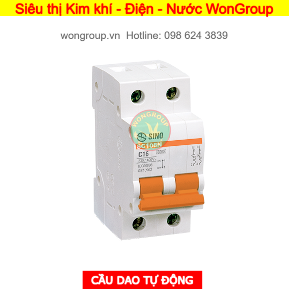 Cầu dao tự động MCB SC108N - 2 Cực
