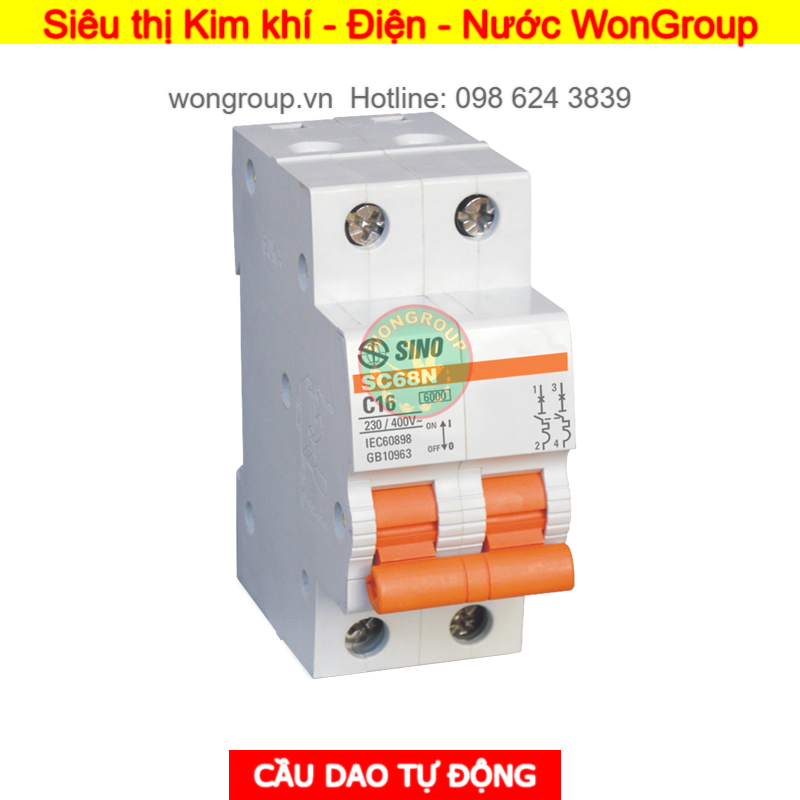 Cầu dao tự động MCB SC68N - 2 Cực