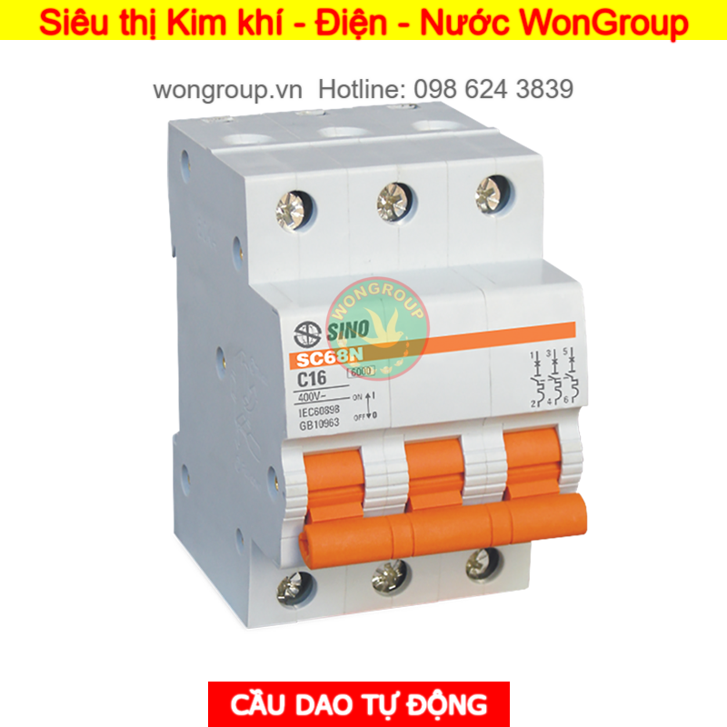 Cầu dao tự động MCB SC68N - 3 Cực