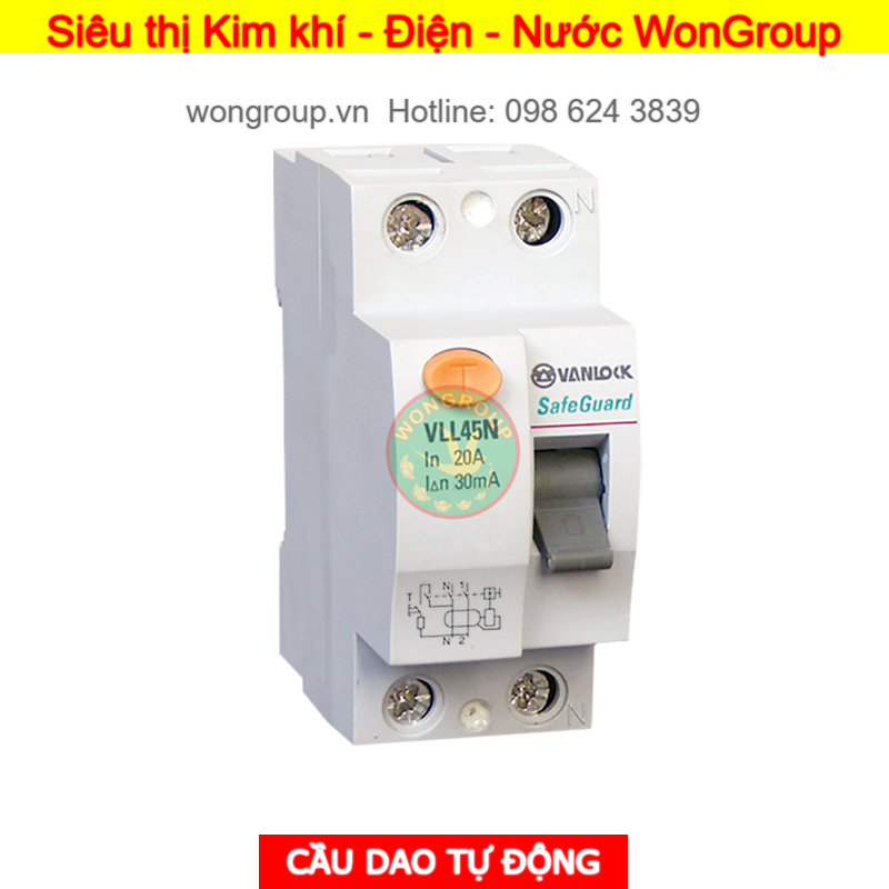 Cầu dao chống dòng rò- RCCB VLL45N - 2 Cực