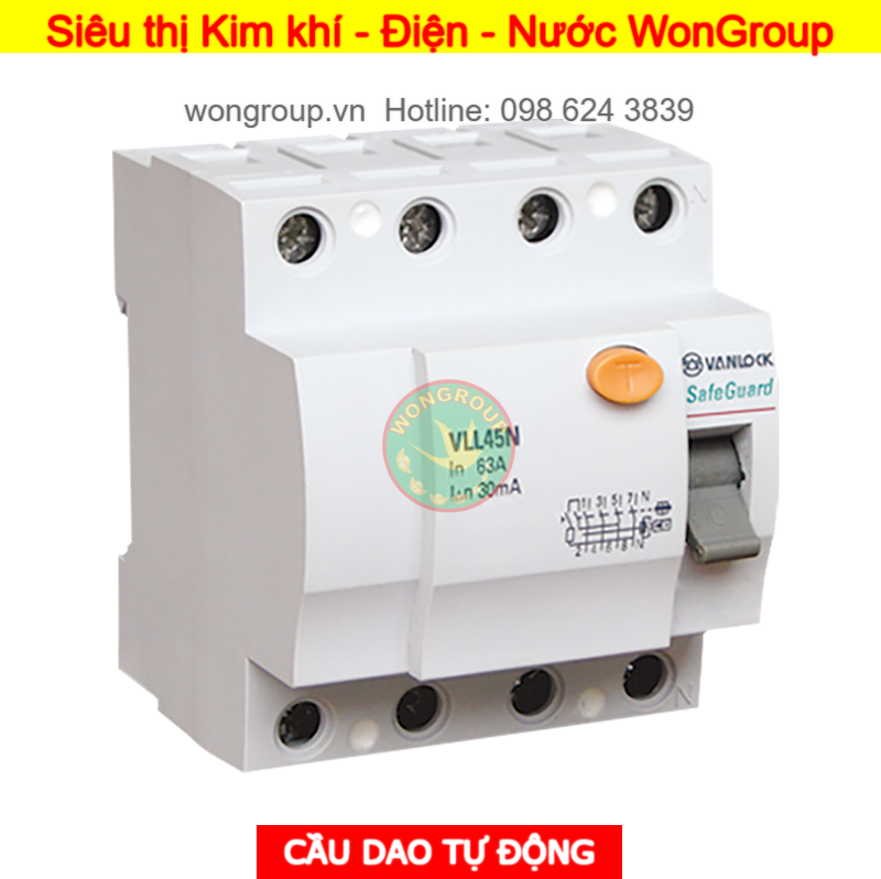 Cầu dao chống dòng rò - RCCB VLL45N - 4 Cực