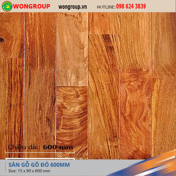 Sàn gỗ Gõ đỏ 600mm