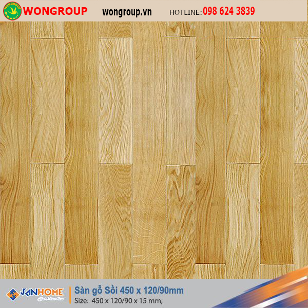 Sàn gỗ Sồi 450 x 120/90 mm
