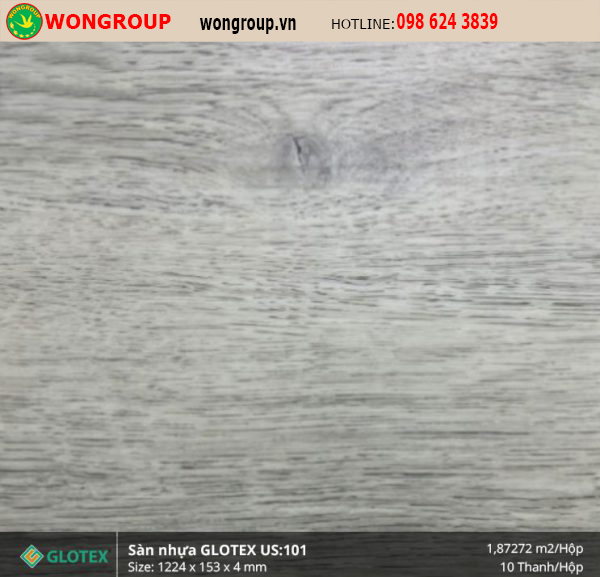 Sàn Nhựa Glotex US:101 4mm hèm khóa đế cao su