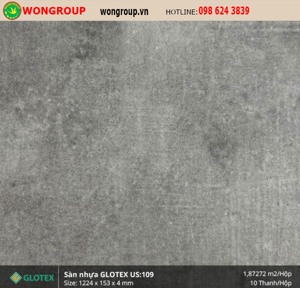 Sàn Nhựa Glotex US:109 4mm hèm khóa đế cao su